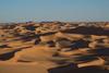 Sahara dunes at sunset.