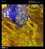 A false-color satellite image  of Lake Disappointment, an ephemeral salt lake surrounded by sand dunes in one of the most remote areas of Western Australia. An early explorer supposedly named the lake in 1897 after following a number of creeks that he thought would lead to a large lake; they did, but the lake's extremely salty water was not drinkable. Image courtesy of USGS.
