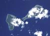Olosega and Ofu as viewed from the space shuttle. Image courtesy of NASA.