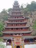 The 12-story wooden pagoda at Shibaozhai. The first nine-stories were constructed in the 1819; three more stories were added in 1956.  