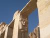 Head of the goddess Hathor on one of the colonnades at Djeser-Djeseru, Pharaoh Hatshepsut's mortuary temple.