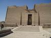 Pylons of the Temple of Isis and the Nubian solar and fertility deity, Madulis, at Kalabshah.  It is the largest free-standing Nubian temple. Construction began in A.D. 23 during the reign of the Roman Emperor Octavius Augustus. The temple was moved 48 km (30 mi) north when the High Dam was built.