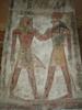 Relief at the Temple of el Derr showing Ramses II and the god, Ra-Harakhte (Ra and Horus).  
