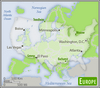 Europe-US area comparison map 