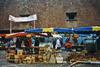 A street market in Beaune, a town located in the heart of the Burgundy wine region. 