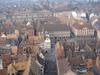 Looking down on Strasbourg from the Cathedral. Strasbourg is the capital of the Alsace region and the Bas-Rhin department. It is the ninth largest city in France and is the home of the Council of Europe, the European Parliament, and Eurocorps (the European Union's military forces). It is an important center of manufacturing and engineering, and has a port on the Rhine River. The Celts first settled the site in about 1300 B.C. It became a part of the Roman Empire in 12 B.C. In A.D. 923 it became part of the Holy Roman Empire. The University of Strasbourg is the largest university in France.