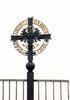 The black and gold cross that marks Germany's highest point on its tallest mountain, Zugspitze.