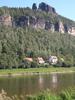 Houses along the banks of the Elbe River.