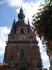 The basilica of Sankt Wendel (St. Wendel) in the eponymous town near Trier. The site was originally named Basonevillare (Baso's farm) after the feudal lord who owned it. The Bishop of Verdun bought the town in the mid-7th century, and erected a church over the grave of a very popular hermit Wendelin who died near Basonevillare. The church became such a popular pilgrimage destination that eventually a new church had to be built and Wendelin's remains were transfered there. The area around the new church became a marketplace and a town called Sankt Wendel.