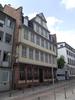 The Goethe House at 23 Grosser Hirschgraben in the old town of Frankfurt was the residence of the Goethe family until 1795. The family's most notable personality, Johann Wolfgang von Goethe, was born there in 1749, lived there till the age of 16, and returned sporadically throughout his life. The house stands next to the Goethe Museum (on the right).