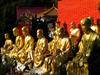 These golden Buddhas are just a few of the many found at the Temple of 10,000 Buddhas in Hong Kong. Life-size statues line the steep flight of over 400 steps leading to the Temple. The actual number of Buddhas is more than 13,000.