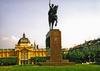 Statue of King Tomislav in his eponymous square in Zagreb. Tomislav reigned from 910 to 928, first as the Duke of Dalmatia and then as the first King of Croatia. 