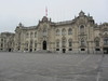 The Government Palace (Palacio de Gobierno), located on Lima's main square (Plaza Mayor), is the seat of the executive branch of the Peruvian Government and the official residence of the president.  A number of ceremonial guard units of the Peruvian military are stationed at the Palace, and participate in daily changing-of-the-guard and flag raising/lowering activities. 