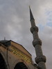 Minaret at the Blue Mosque in Istanbul.