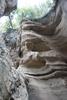Layered rocks along the trail in Hell's Gate Gorge, Hell's Gate National Park.