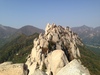 Seoraksan National Park has a total of 30 imposing peaks spread across its territory.  Some of the ridges of the Seorak Mountains display stark and imposing formations.