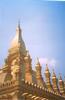 Pha That Luang, the Great Stupa in Vientiane, is considered a national symbol of Laos. It was built in the 16th century on the ruins of a 13th century Khmer temple, which in turn was built on the ruins of a 3rd century Indian temple built by Buddhist missionaries.  The stupa is said to contain a relic of the Buddha. 