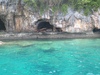 A rusting Japanese gun emplacement along the Peleliu shoreline.