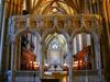 The Choir of Bristol Cathedral (the Cathedral Church of the Holy and Undivided Trinity). The church was founded in 1140 as Saint Augustine's Abbey, and rebuilt in 1542 in the Romanesque style; it was added on to again in the 19th century.