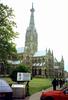The Cathedral of Saint Mary in Salisbury, consecrated in 1258, is an Anglican cathedral built in the Early English Gothic style. It has the tallest church spire in the UK, which required serious buttressing and contains no bell. The cathedral holds the oldest working clock in the world (built 1386) and one of the original surviving copies of the Magna Carta.