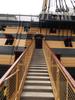 Entrance gangway to HMS Victory, berthed at the historic dockyard in Portsmouth, England. 