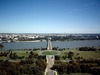 Memorial Bridge and Avenue from Arlington, Virginia is the ceremonial entrance into Washington, D.C.; the roadway leads to the Lincoln Memorial. To the right on the image is the tall Washington Monument, and at the far right is the Jefferson Memorial on the Tidal Pool. To the left one can see the Theodore Roosevelt Memorial Bridge and just the corner of the Kennedy Center. Image courtesy of the US National Park Service.
