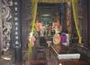 Shrine in the interior of the Vinh Trang Pagoda near the city of My Tho. Known of the "Gateway to the Mekong Delta," My Tho lies on the My Tho River, a branch of the Mekong River, 70 km (45 mi) south of Saigon (Ho Chi Minh City). First completed in 1851, the Vinh Trang temple has been reconstructed a number of times.  