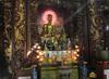 Shrine in the interior of the Vinh Trang Pagoda near the city of My Tho. Known of the "Gateway to the Mekong Delta," My Tho lies on the My Tho River, a branch of the Mekong River, 70 km (45 mi) south of Saigon (Ho Chi Minh City). First completed in 1851, the Vinh Trang temple has been reconstructed a number of times. 